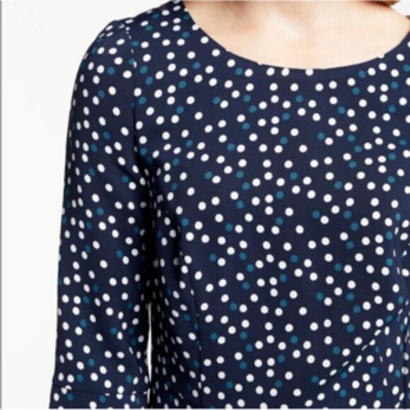 Boden Delia Pop Spot Formal Sheath Midi Career Dress Polka Dot 6R - Picture 2 of 10